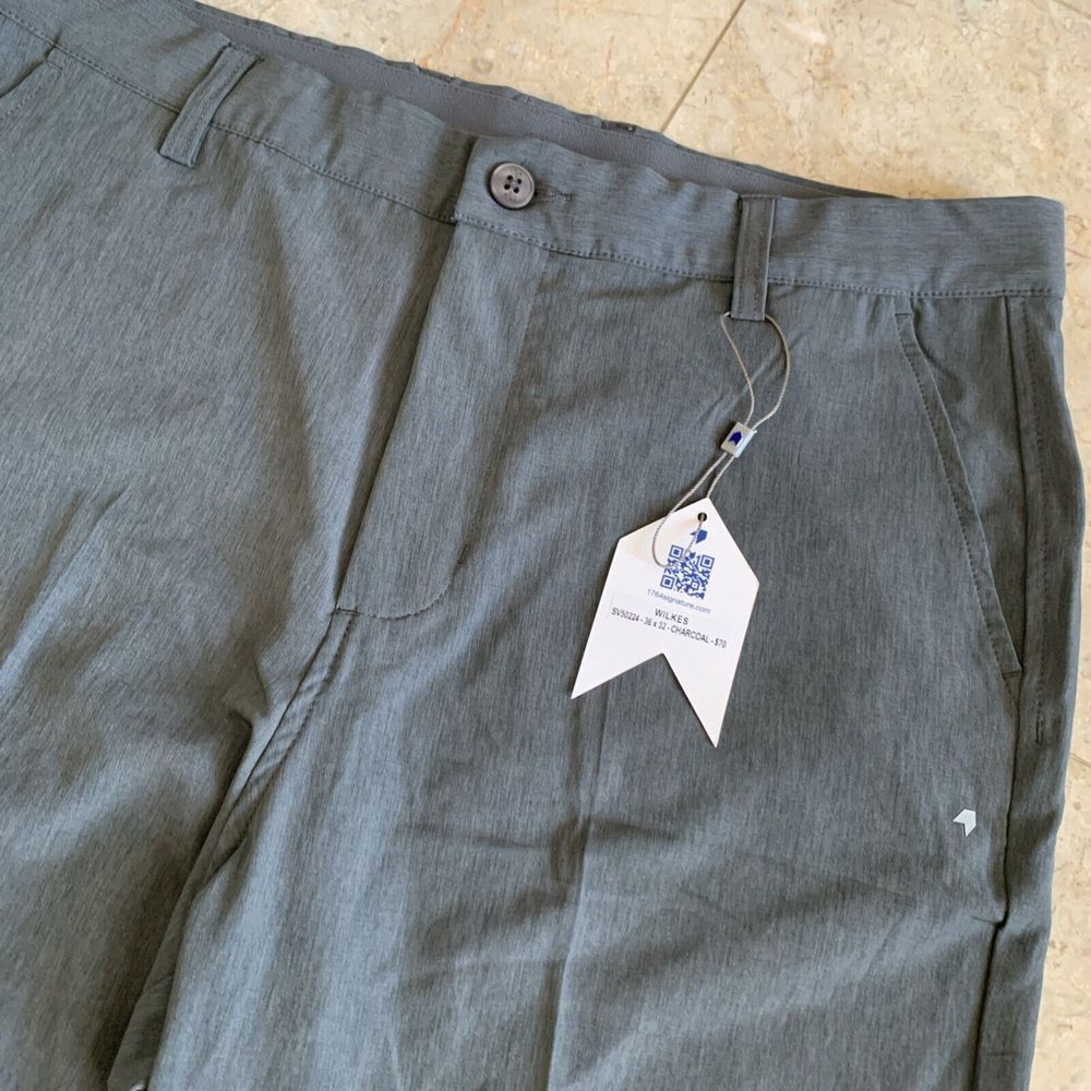 NWT Men's 1764 Signature Gray Performance Stretch Wilkes‎ Golf Pants sz 36x32